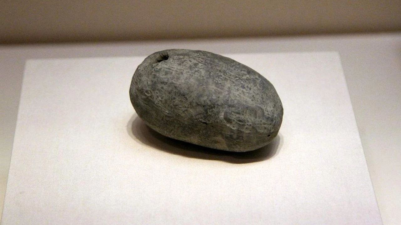新石器时代 陶埙▲仰韶文化时期 灰陶埙从西安半坡仰韶文化遗址出土